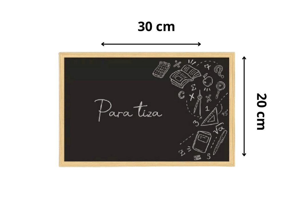 Pizarra Negra de 20x30 cm Para Tiza Con Marco De Madera