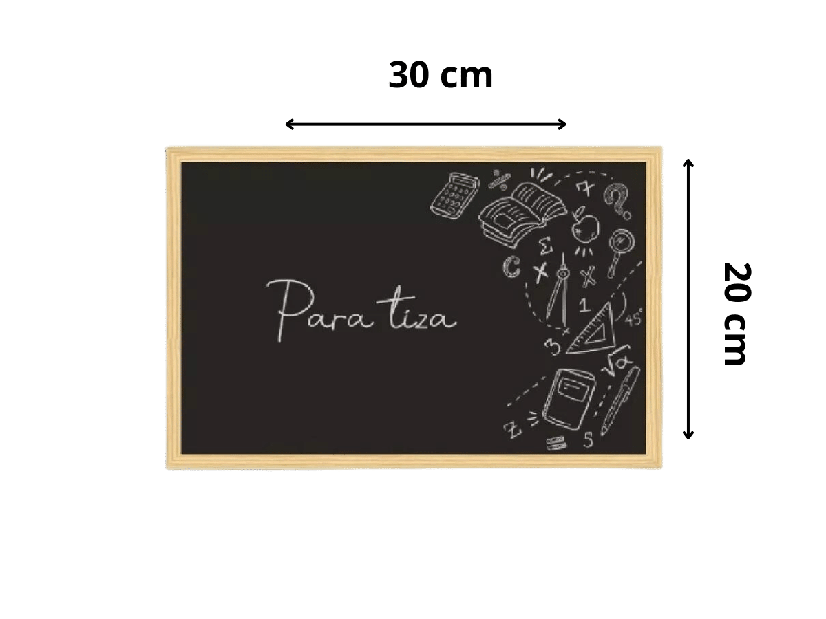 Pizarra Negra de 20x30 cm Para Tiza Con Marco De Madera