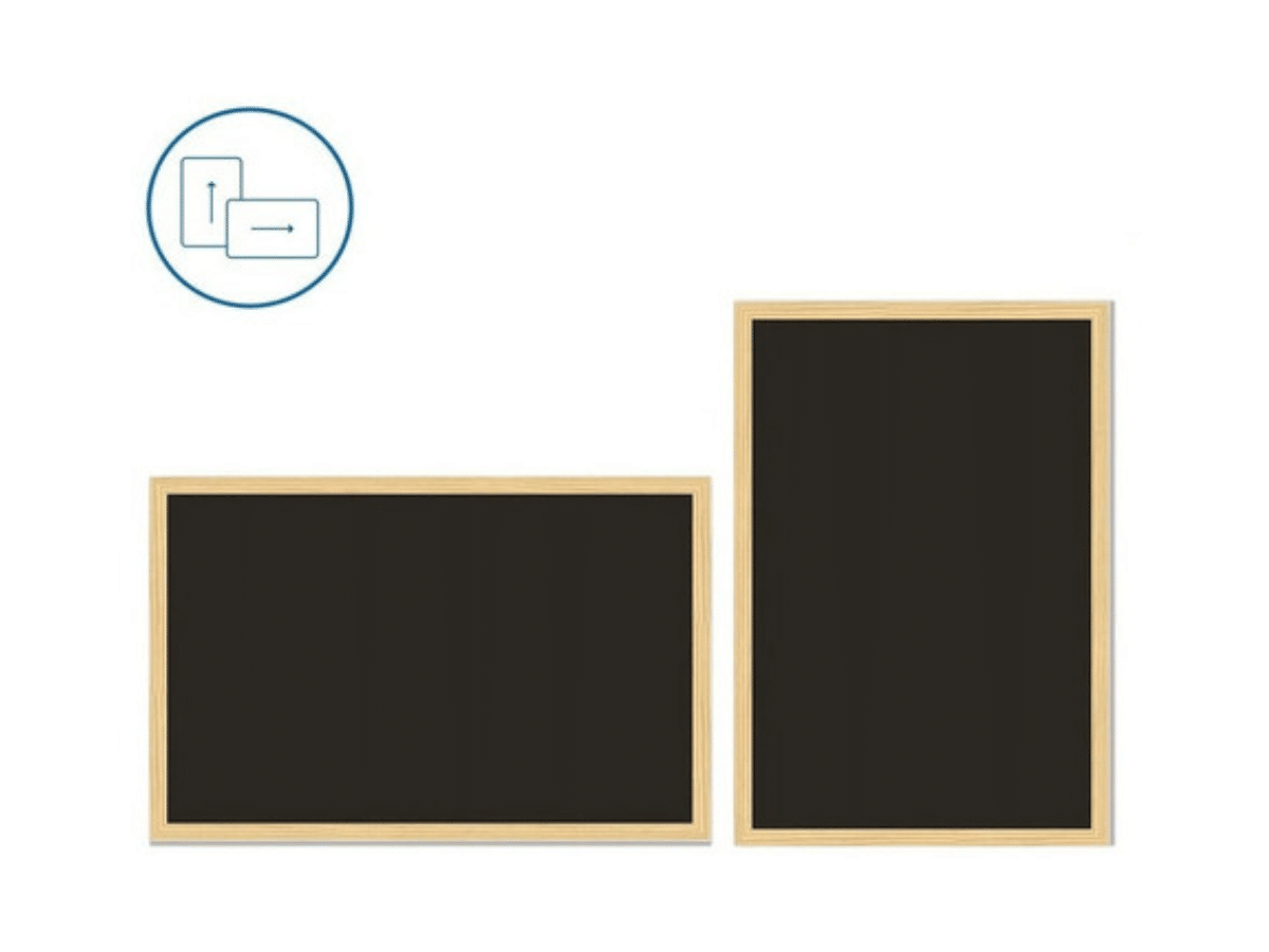 Pizarra Negra de 20x30 cm Para Tiza Con Marco De Madera