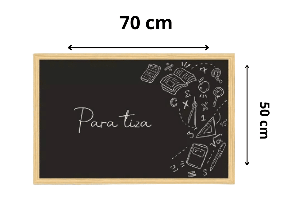Pizarra Negra de 50x70 cm Para Tiza Con Marco De Madera