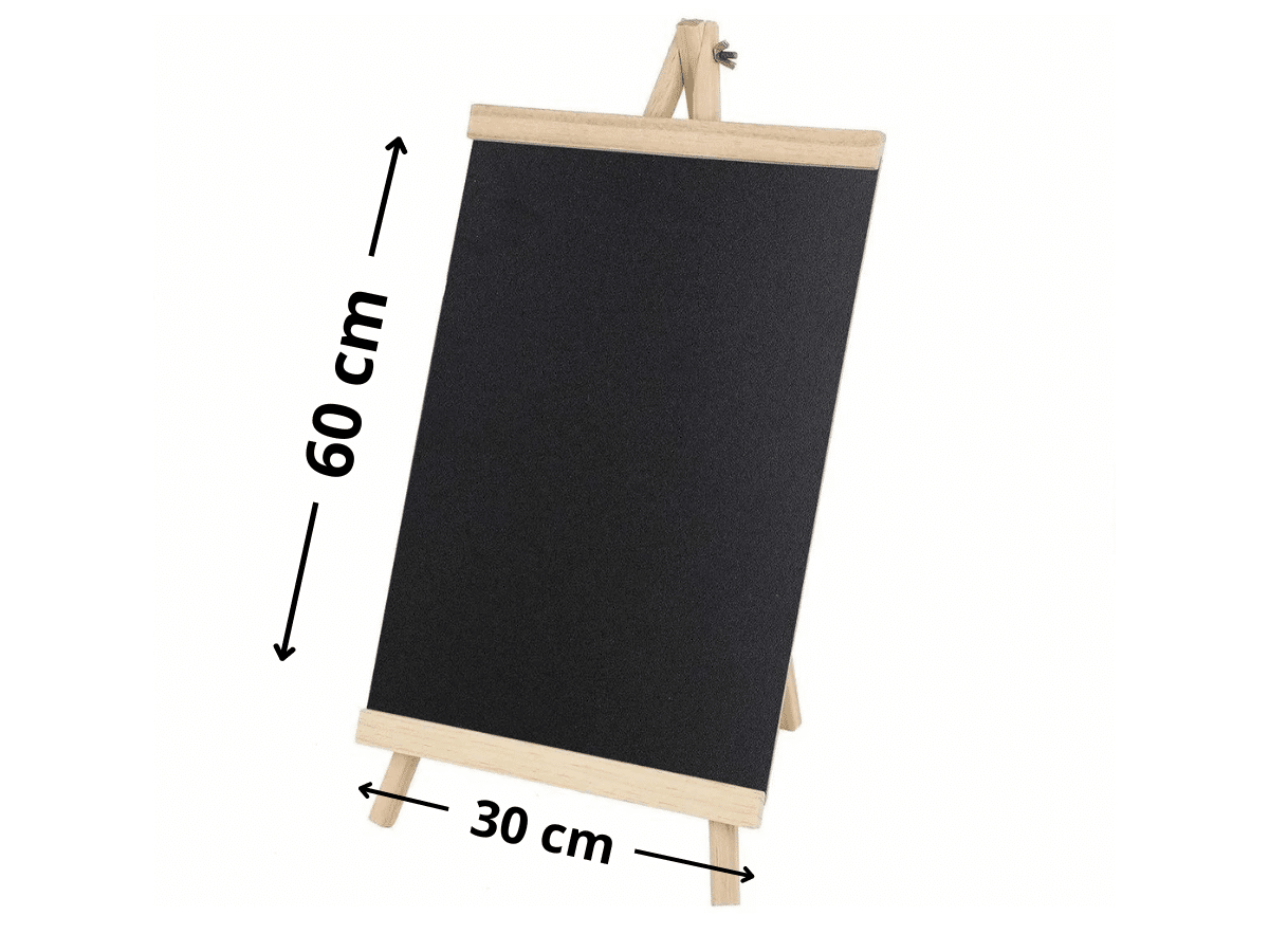 Pizarra Negra 30x60cm De Tiza Para Publicidad y Marco De Madera