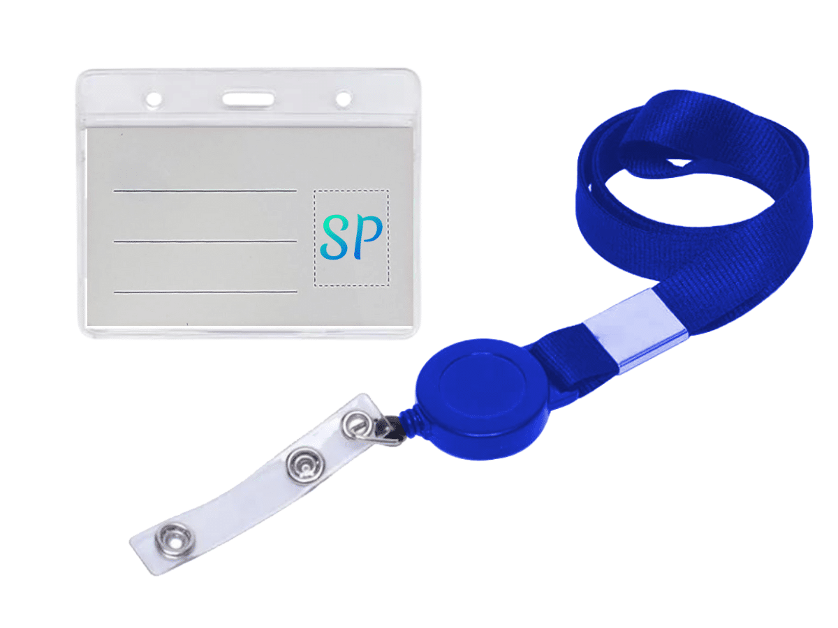 Pack 5 Porta Credenciales Con Lanyard Retráctil 115x95 Mm