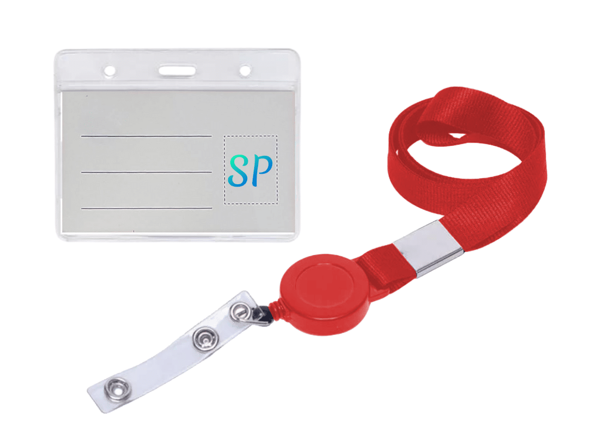 Pack 5 Porta Credenciales Con Lanyard Retráctil 100 x 85 mm