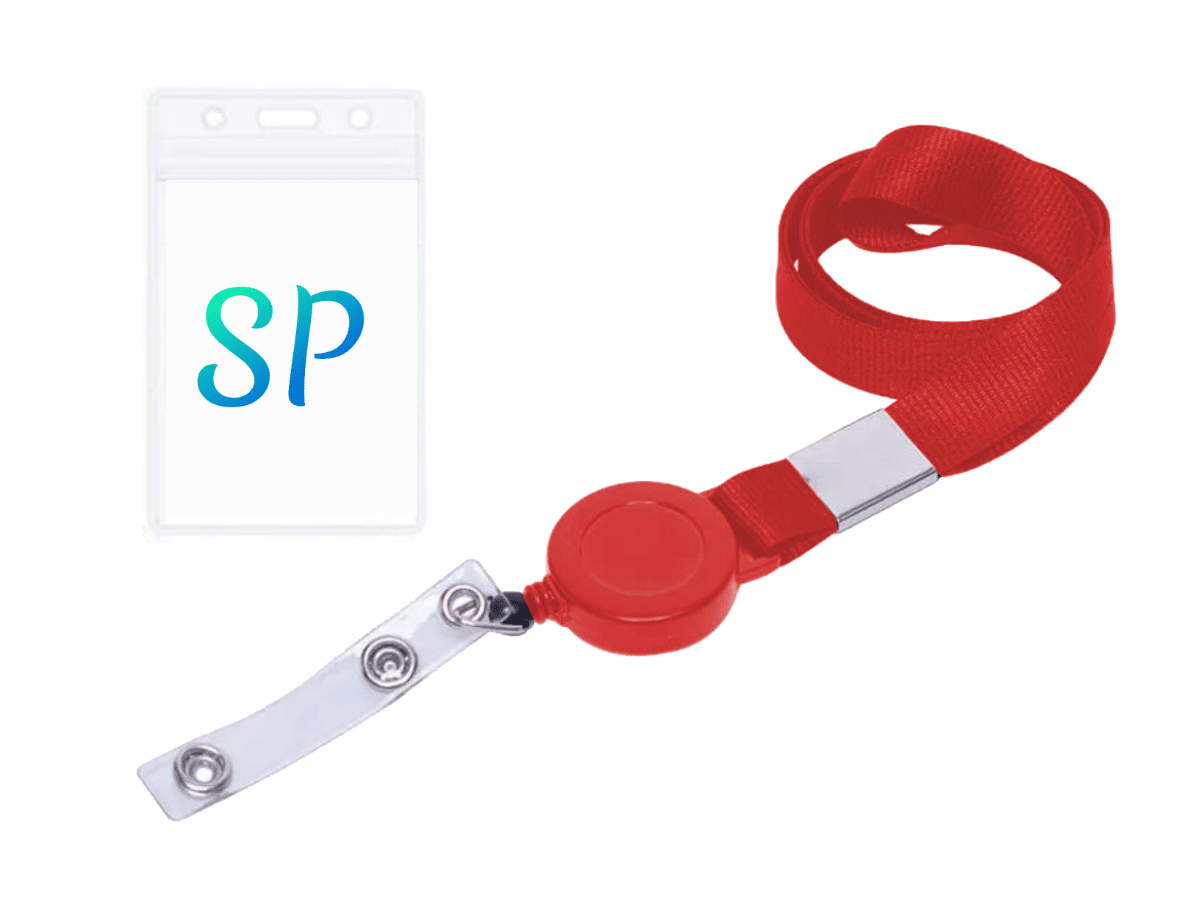 Pack 5 Porta Credenciales Con Lanyard Retráctil 80x125 mm