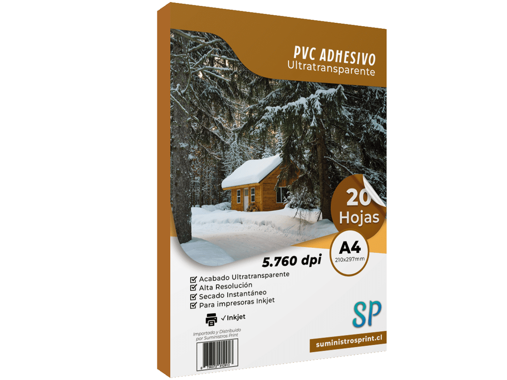 Papel PVC Autoadhesivo Ultra Transparente Premium Tamaño A4 X 20 Hojas