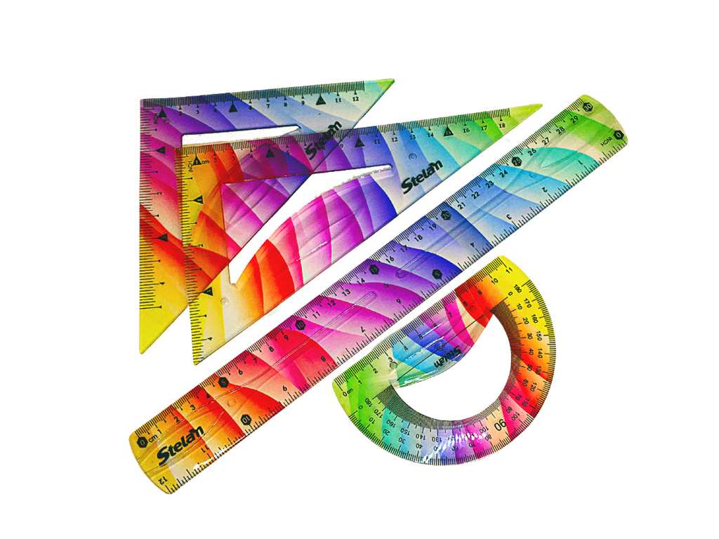 Set De Geometría Flexible 30 Cm 4 Tipos De Regla Escolar