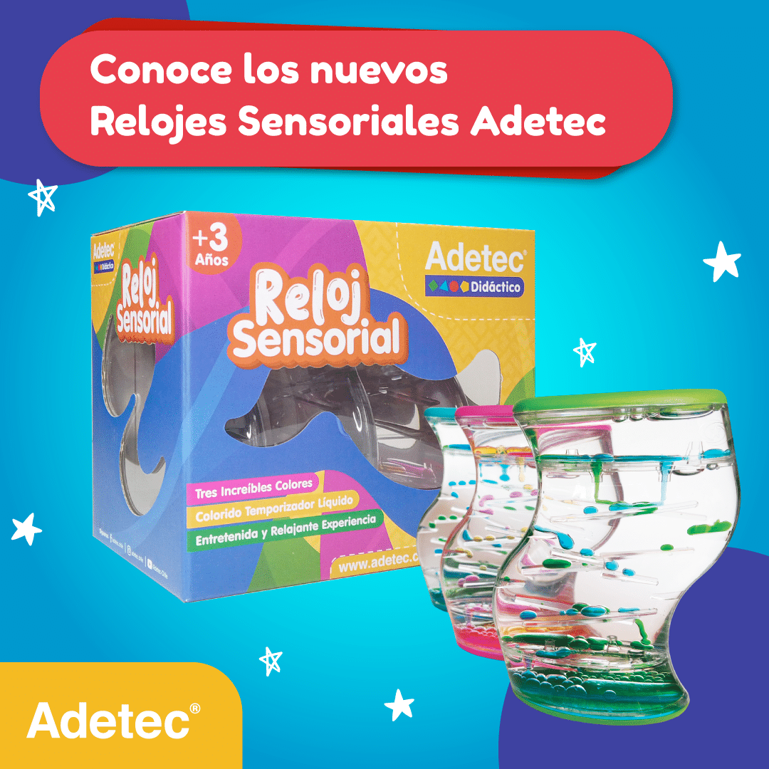 Pack De 3 Relojes Sensoriales Relajante y Pedagógico NoTóxico Adetec