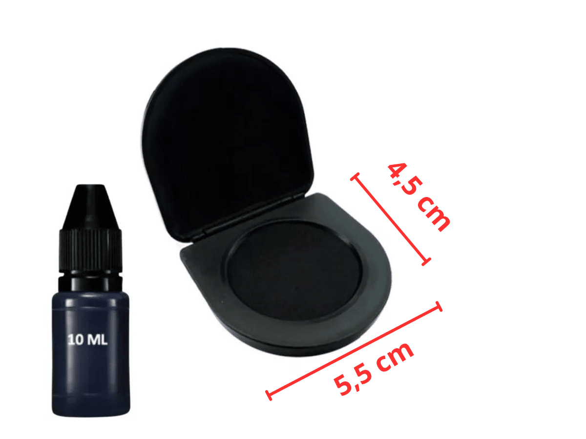 Sello De Huella Digital Con Almohadilla 5x4 cm Y Tinta De 10 ml