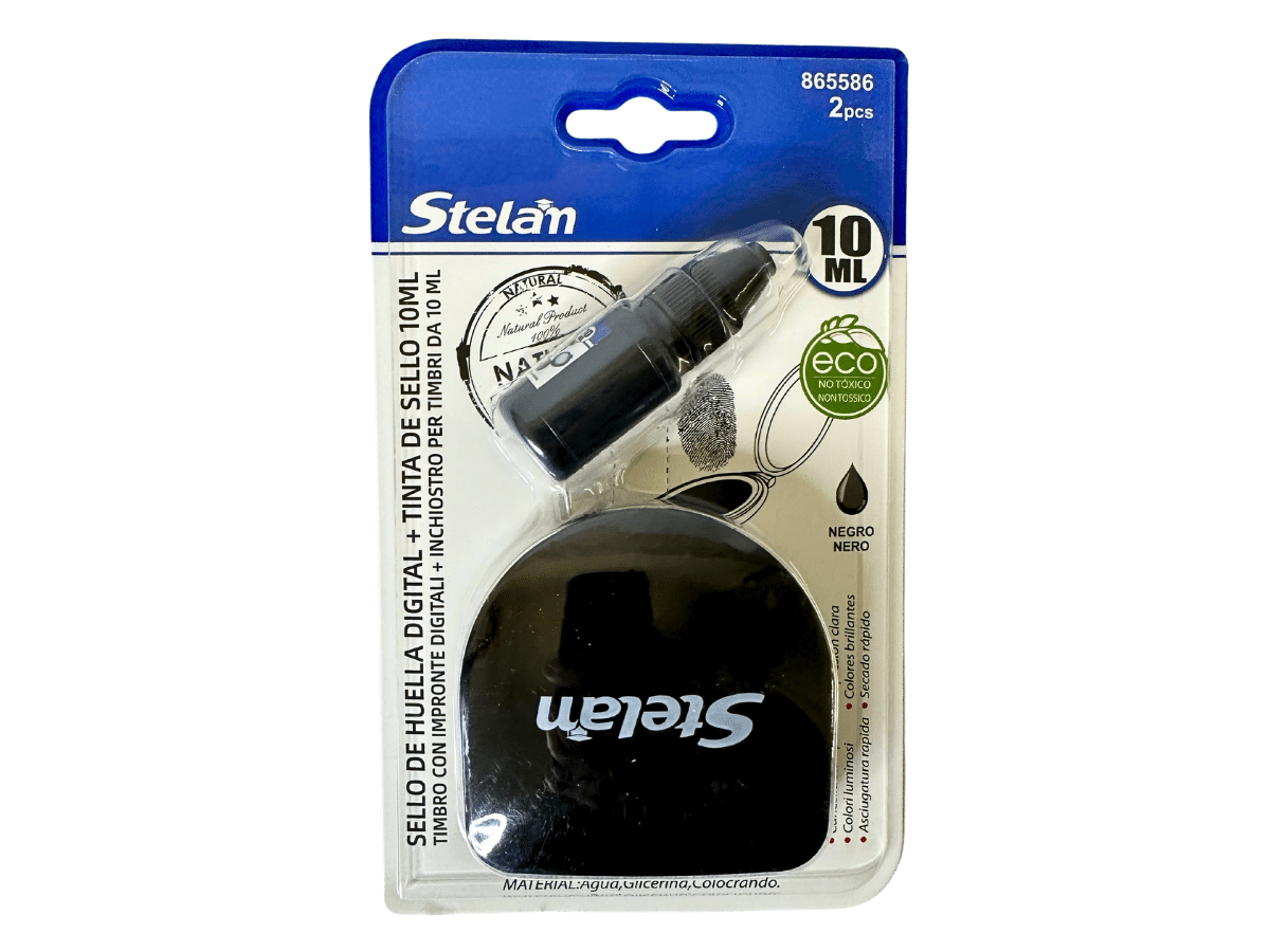 Sello De Huella Digital Con Almohadilla 7x7 cm Y Tinta De 10 ml