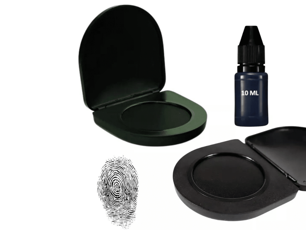 Sello De Huella Digital Con Almohadilla 5x4 cm Y Tinta De 10 ml