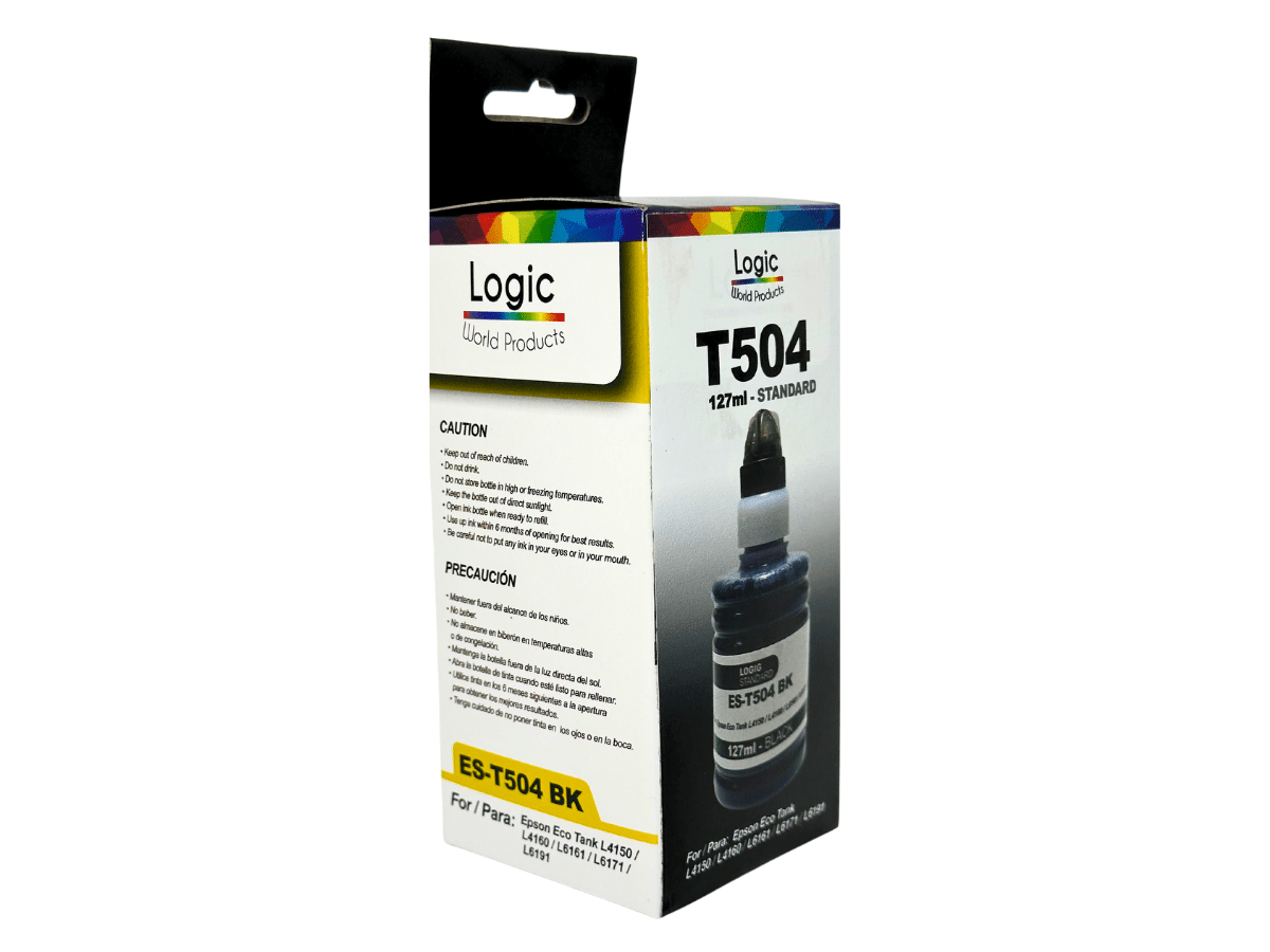Tinta T504 Para Epson Ecotank Color Negro 127 ml L4150 L6191 Logic