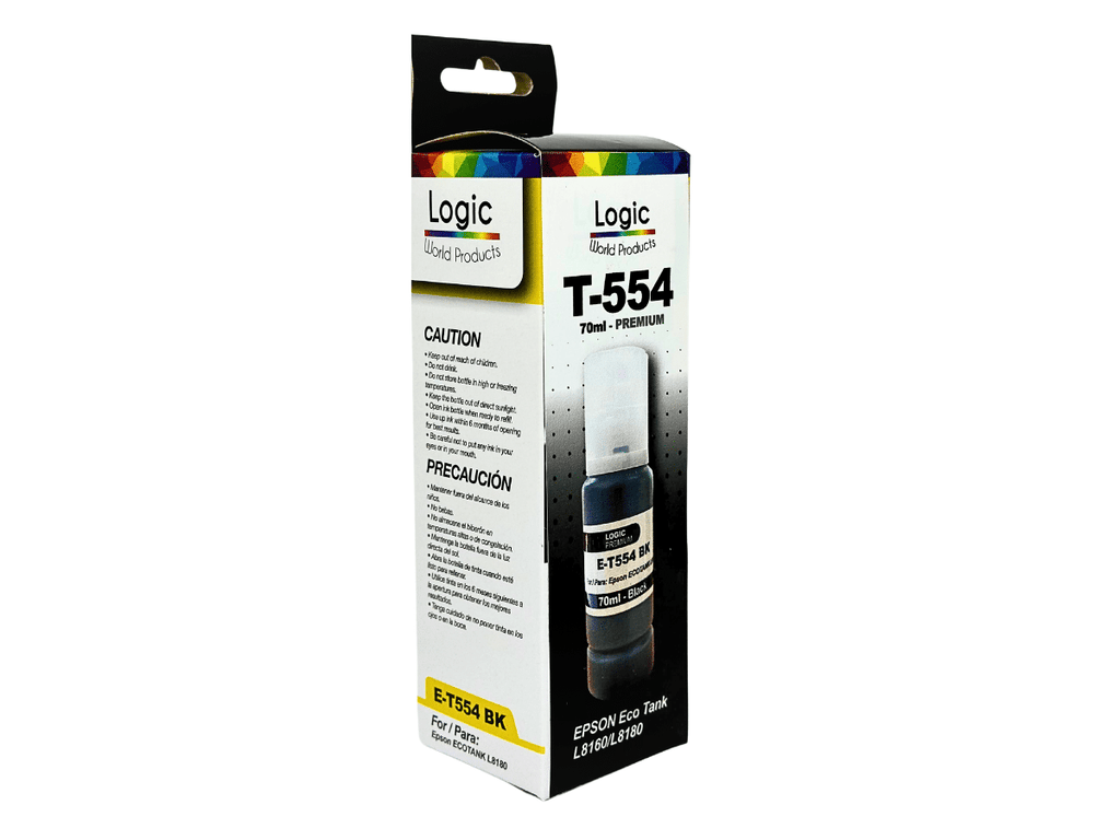 Tinta T554 Pigmentada Negra para Epson - 70ml - Marca Logic