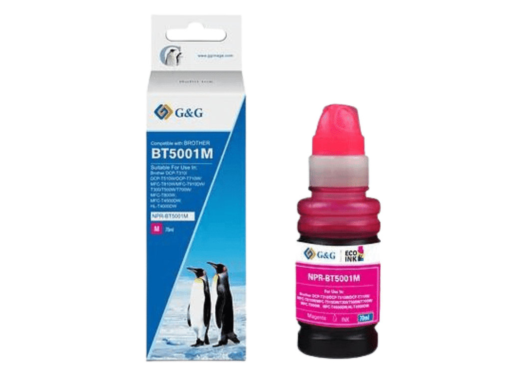 Pack 4 Tintas Para Brother BT6001BK 100 ml BT5001 Colores 70ml