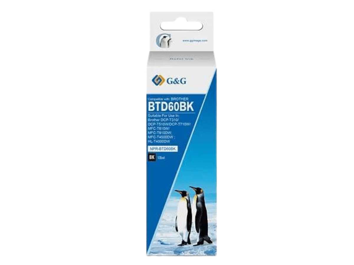 Tinta Para Brother BTD60BK 135 ml Dye Rendimiento 8000pag G&amp;G