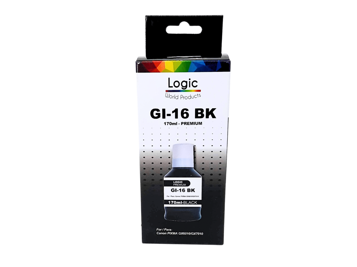 Tinta GI-16 Para Canon GX-6010 GX-7010 Color Negro Calidad Premium Logic