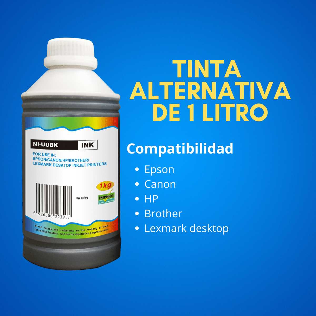 Tinta De Litro Para Impresoras Inkjet - Alternativa Premium Colores Varios