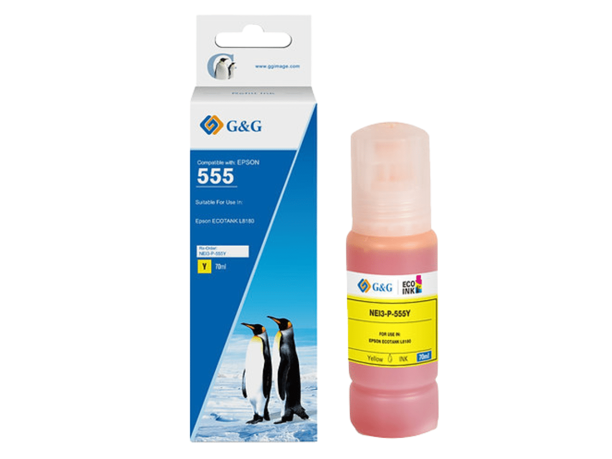 Pack 6 Tintas T555 T554 Para Epson Ecotank 70ml Compatible con L8160 y L8180