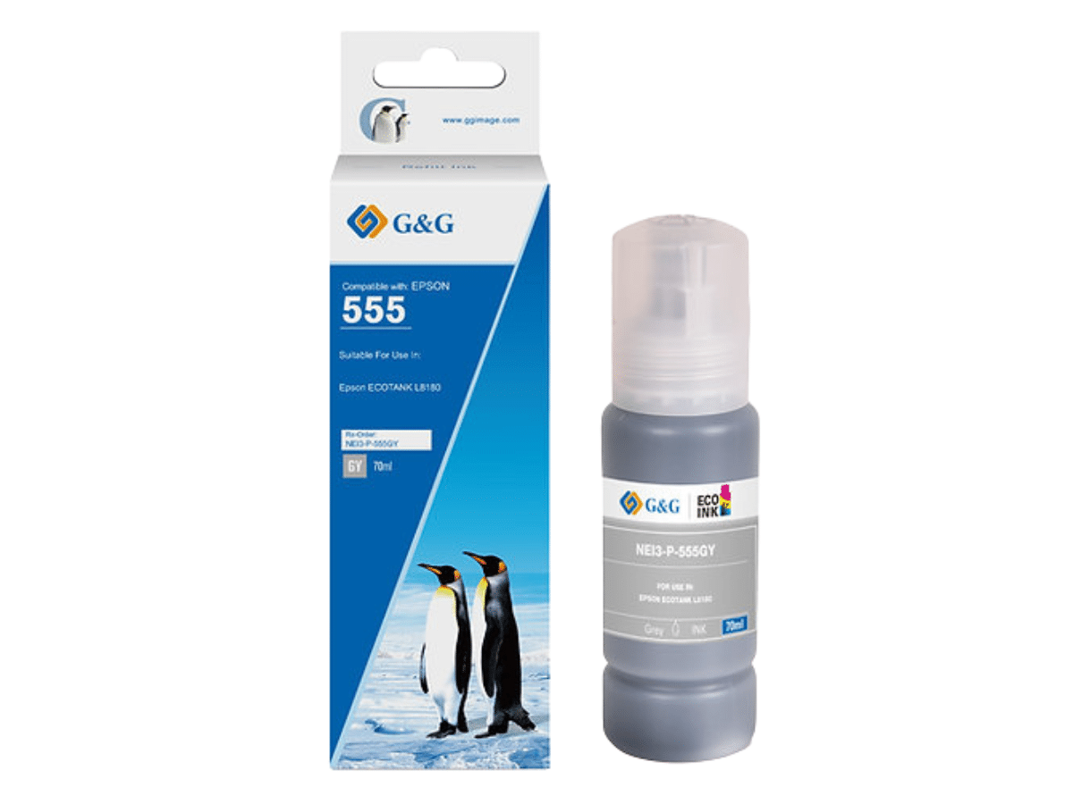 Pack 6 Tintas T555 T554 Para Epson Ecotank 70ml Compatible con L8160 y L8180