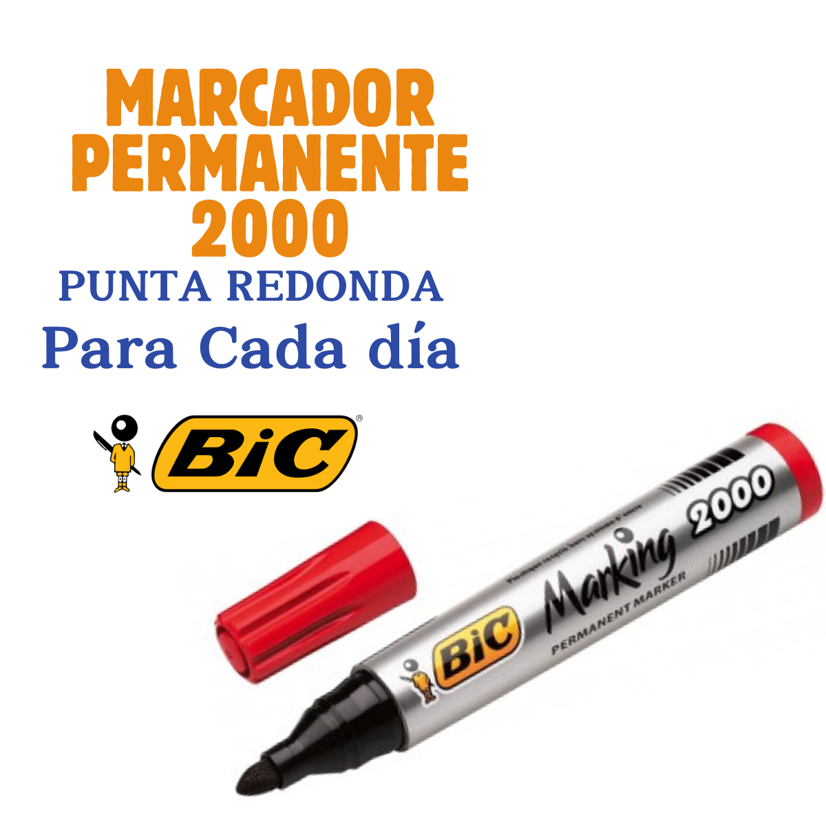 Marcadores Permanentes BIC 2000: Trazo Preciso y Colores Vivos