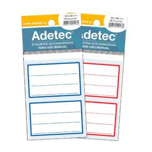 Etiquetas Para Cuadernos Escolar Linea Roja y Azul 53x82mm