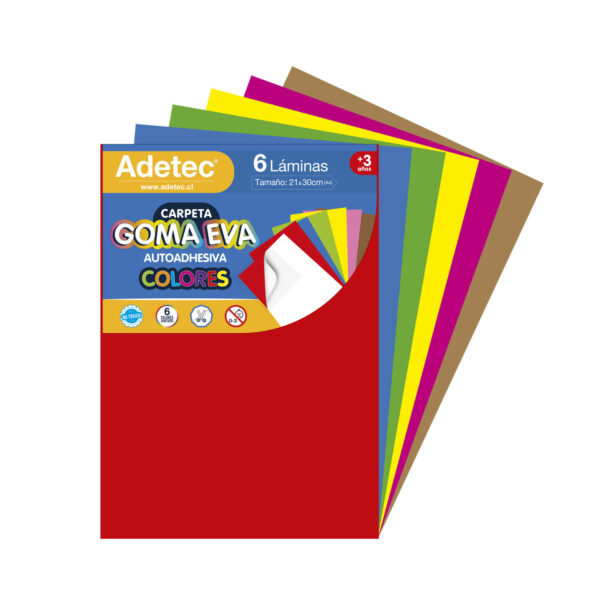 Goma Eva Autoadhesiva A4 Colores Adetec X 6 Hj