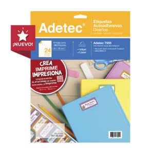 Etiqueta Escolar Inkjet/Láser Para Cuadernos y útiles 70x35mm