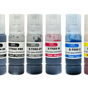 Pack 6 tinta T554 y T555 Marca Logic