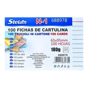 Pack 100 Fichas Bibliográficas 65x95 mm